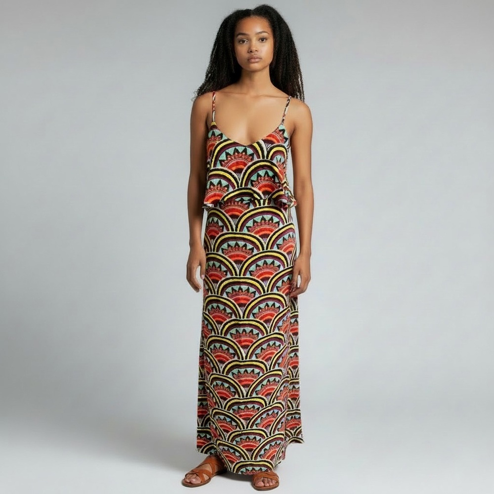 NWT Xhilaration Colorful Patterned Sleeveless Maxi Dress Size Medium